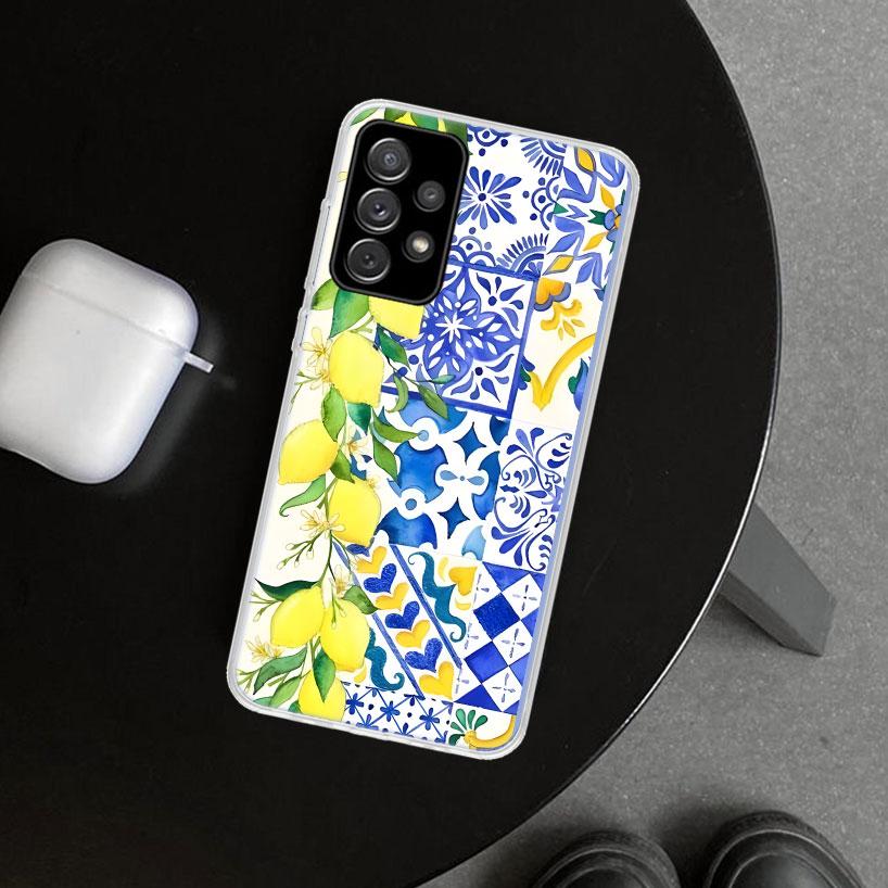 Средиземноморский Лимон Чехол для Телефона для Samsung Galaxy A12 A22 A32 A52 A72 A02S A51 A50S A31 A20S A10S Note 20 Ultra 10 Plus Ga