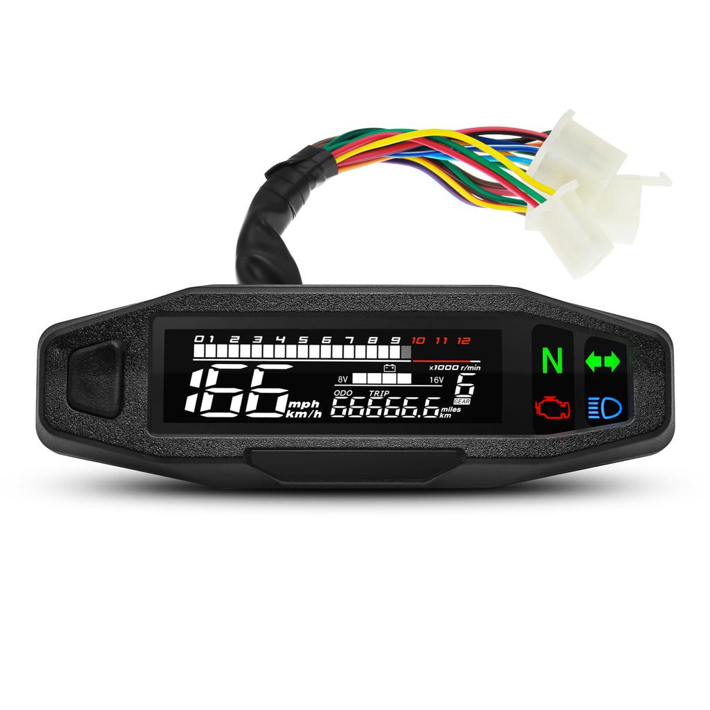 Universal Digital Meters Instrument New Motorcycle Speedometer Oil Gauge Tachometer Cluster Turn Signal Light Indicator