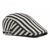 British Retro Striped Beret Hat for Men Women Spring Summer Breathable Thin Flat Cap Korean Fashion Newsboy Cap Casual Cabbie Cap