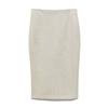Women's High Waist Pencil Skirt, Solid Color Polyester Slim Fit Skirt with Back Slit