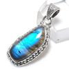 Natural Labradorite Gemstone 925 Solid Sterling Silver Gift Pendant 1.50" T2r59