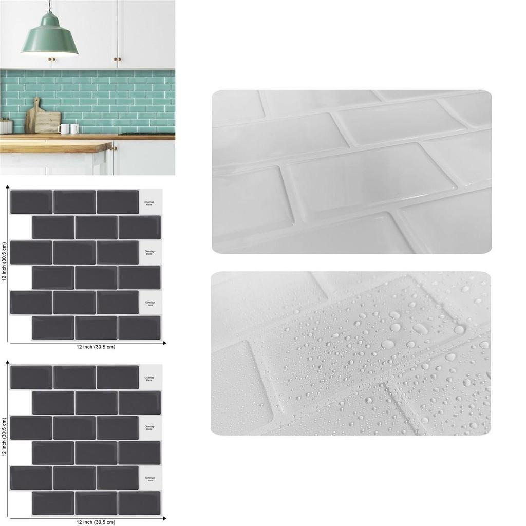 Яркая 3D самоклеящаяся наклейка Кухонный фартук из плитки для настенного декора в ванной