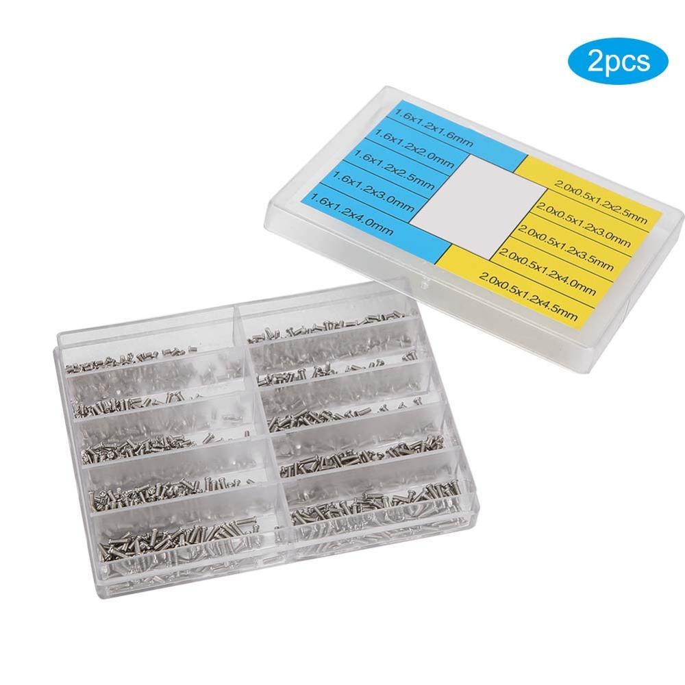 2 Boxes Stainless Steel Watch Screws Cross Head Repair Fasteners Watch Accessories Watchmaking