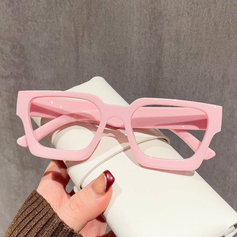 Retro Texture Square Frame Eyeglass Anti-Blue Light Computer Eyeglass For Women Men Plain Glasses Vintage Optical Eyeglasses
