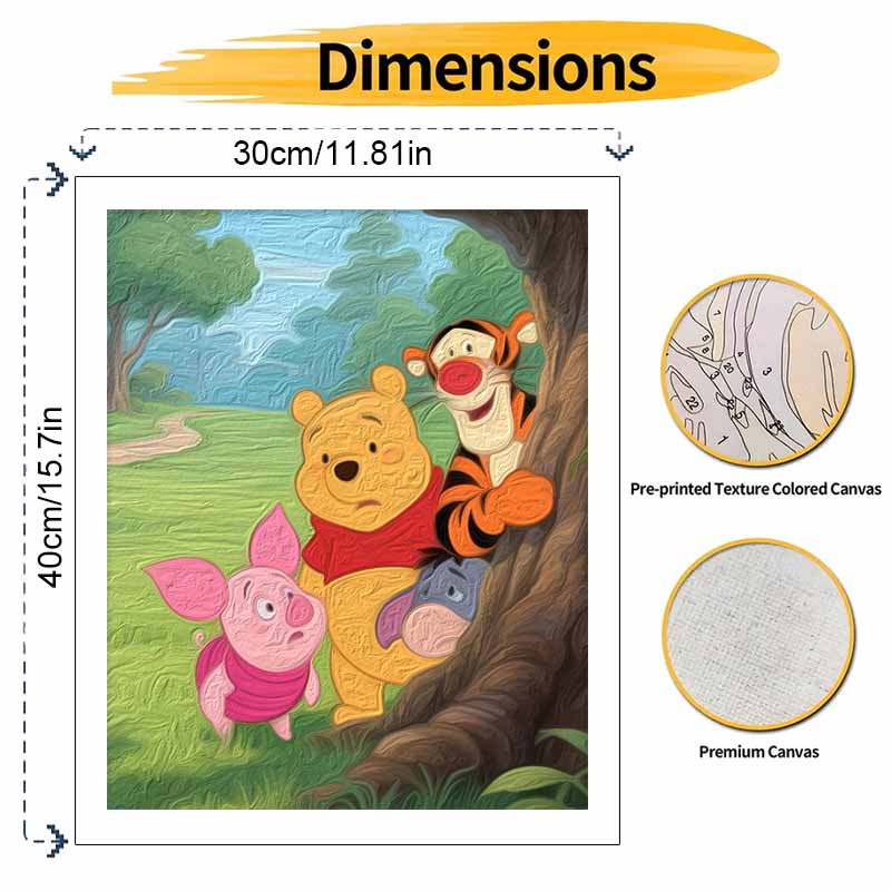 Disney Набор для масляной живописи painting art Винни-Пух украшение стены спальни ручной работы DIY подарок artcrafts