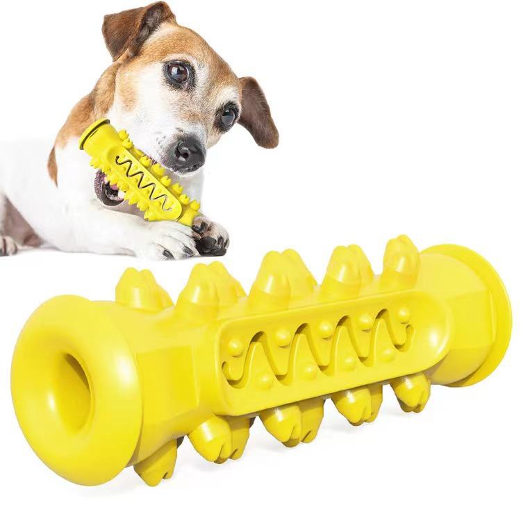 Interactive Dog Chew Toy for Teeth Cleaning Bone-Shaped Tough Rubber Toy