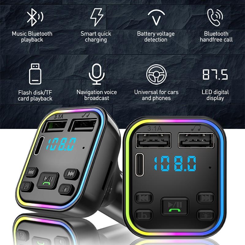 1 шт. Автомобильное зарядное устройство Bluetooth FM для быстрой зарядки автомобиля, MP3-передатчик, плеер, FM-передатчик, двухпортовый USB-приемник, поддержка передатчиков Hands-Free