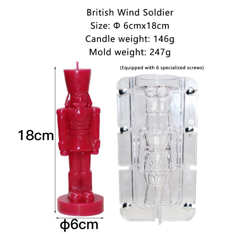 1 Set Christmas Ornaments Nutcracker Silicone Candle Mold Christmas Diy Decoration Dinner Soy Wax Mould