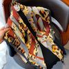 High-quality Luxurious Silk Scarves Headband Scarfs Neck Scarf For Women Chain Silk Scarf Women's Decorative Shawl