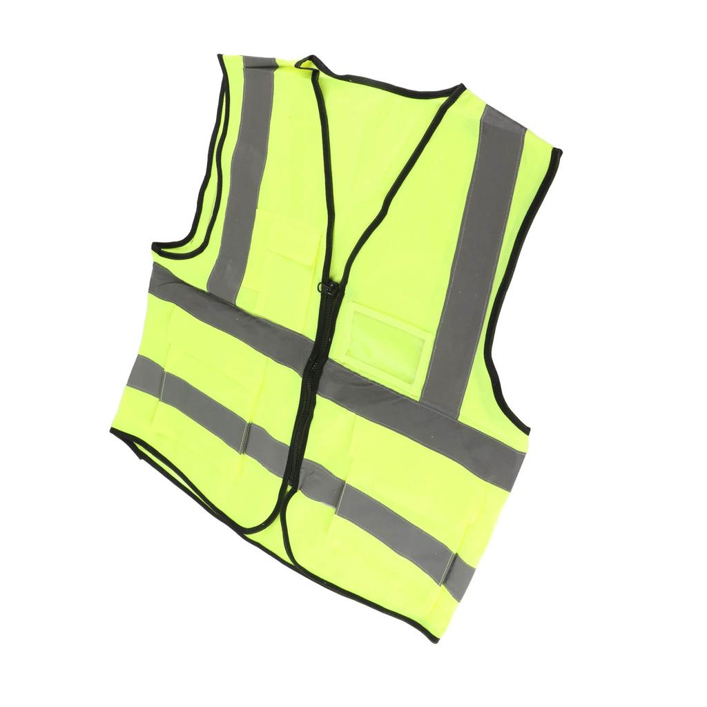 Reflective Safety Vests Practical High Visibility Vest with Multi Pockets and Zipper for