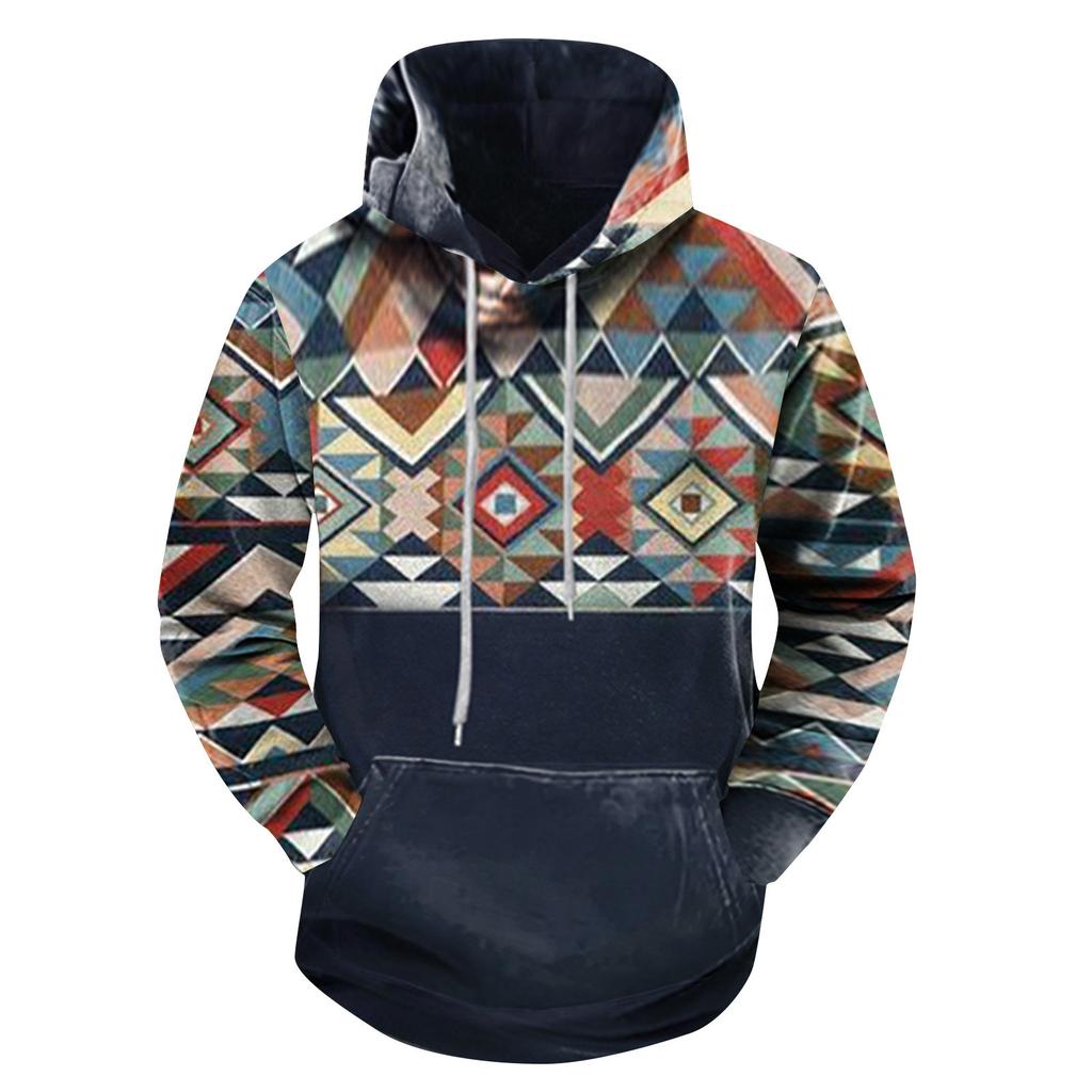 Модный свободный мужской и женский свитер с капюшоном с длинным рукавом и принтом