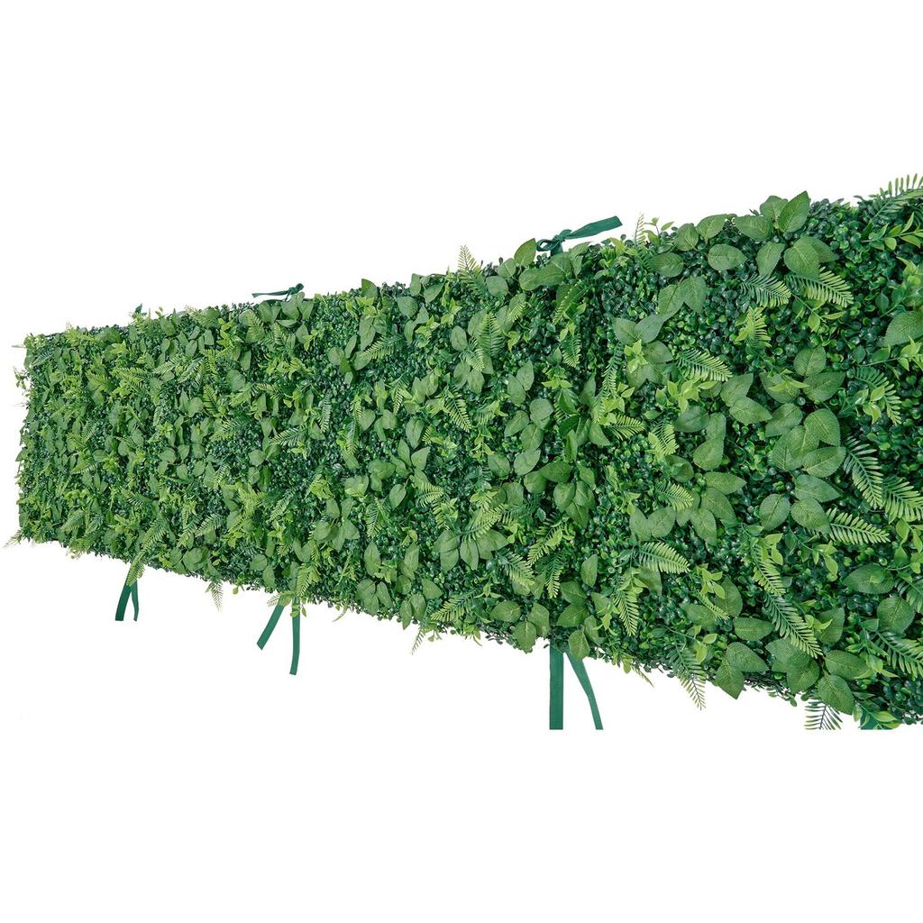 Artificial Plant Wall, 4 PCS 61 x 243.8 cm Artificial Boxwood Panels, Sun Protection Greenery Backdrop Privacy Hedge Fence, Fake Grass Screen for