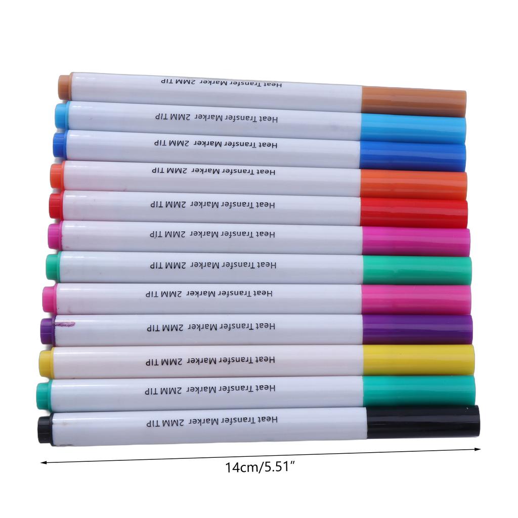 12 цветов термопереводных маркеров 0,5 мм/1 мм/2,0 мм трансферные маркеры сублимационные чернила маркеры для поделок футболок кружек