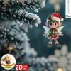 2D акриловые плоские рождественские огни эльф рождественский акриловый кулон, набор для украшения рождественской вечеринки, подходит для размещения на елке, мини украшение для праздничной хижины