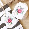 Vintage Valentine's Day Floral Print Hang Tag with String for Party Gifts and Baking Decorations