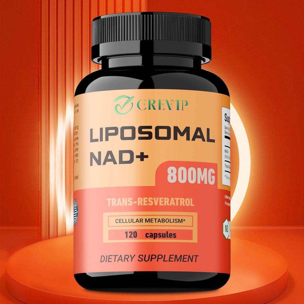 Liposomal NAD+ 800 mg Supplement Capsules with Trans-Resveratrol - Promotes Healthy Aging, Cellular Energy, DNA Repair