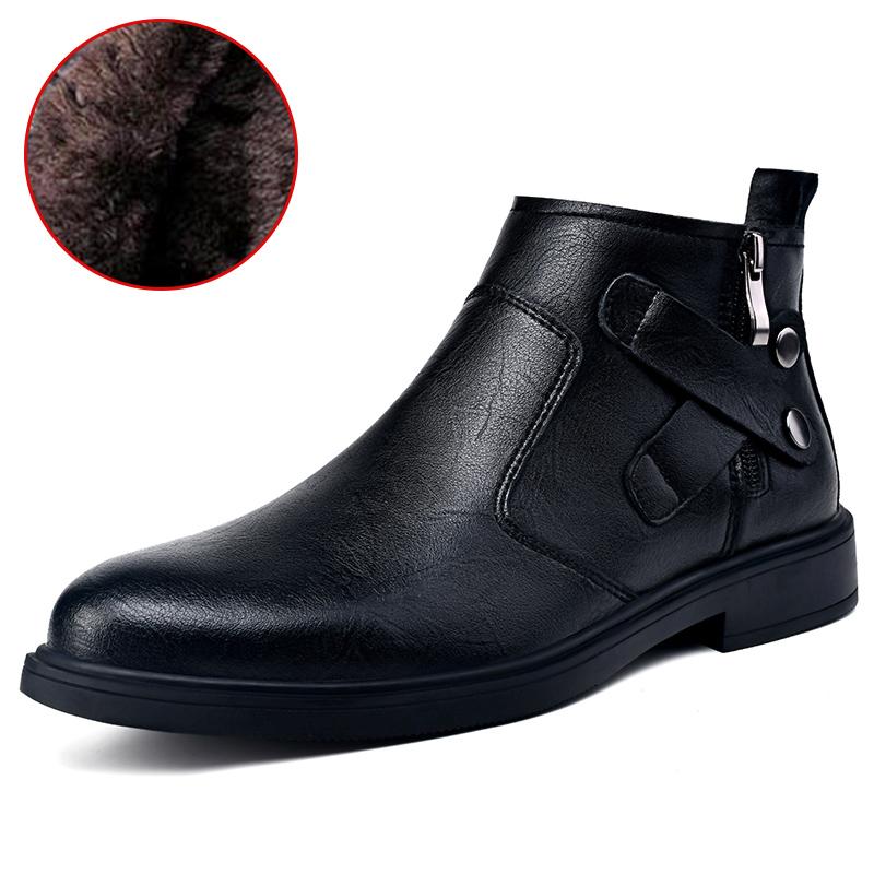 Мода 2025 Мужские ботинки в британском стиле Новая мода Мужские ботинки челси на молнии сбоку Кожаные ботильоны высокого качества Деловая обувь для платья
