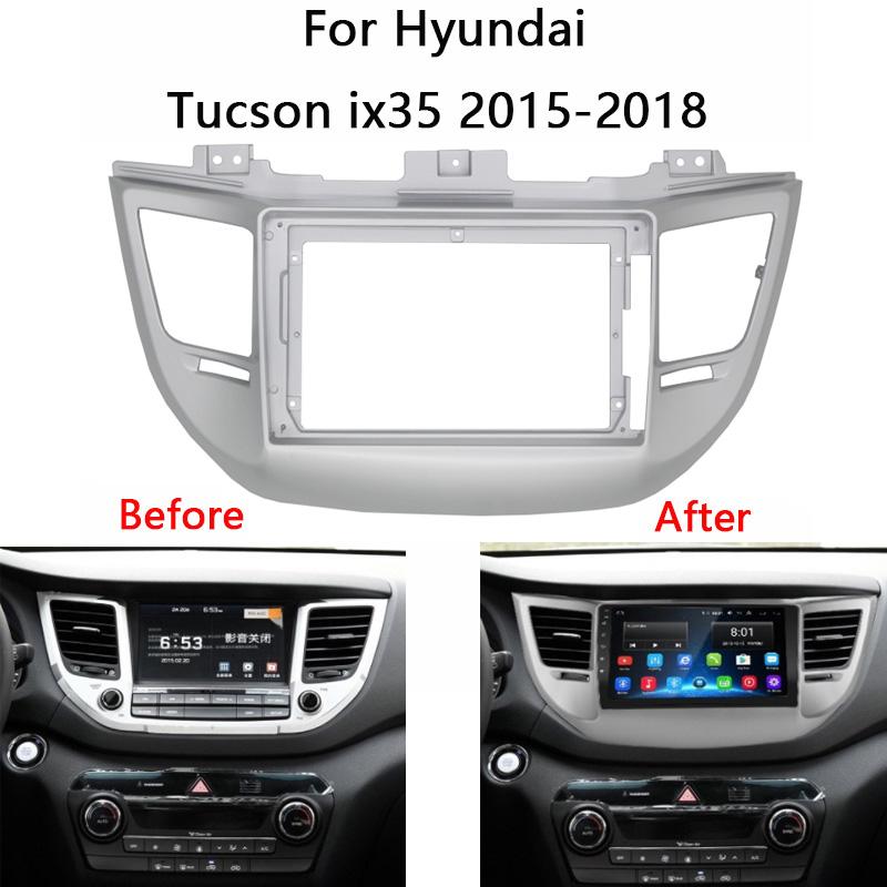 Android Car Radio Fascia для Hyundai Tucson IX35 2015 2016 2017 2018 Auto Stereo Install Dash Panel Mounting Facia Frame Kit