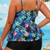 Women's Plus Size Swimsuit Digital Printing Fancy Split Fashion Swimsuit Sexy Beachwear