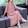 Spring and Summer V-neck Dress Chinese Style Three-quarter Sleeve Large Size Loose Embroidered Mother Dress