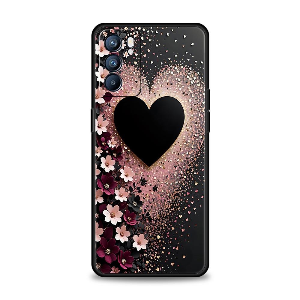 Цветной чехол для телефона с принтом в виде сердца для Oppo Reno 13 12 11 10 7 F Find X5 X6 A98 A80 A79 A78 A57 A54 A31 A17 Pro 5G Мягкий ТПУ