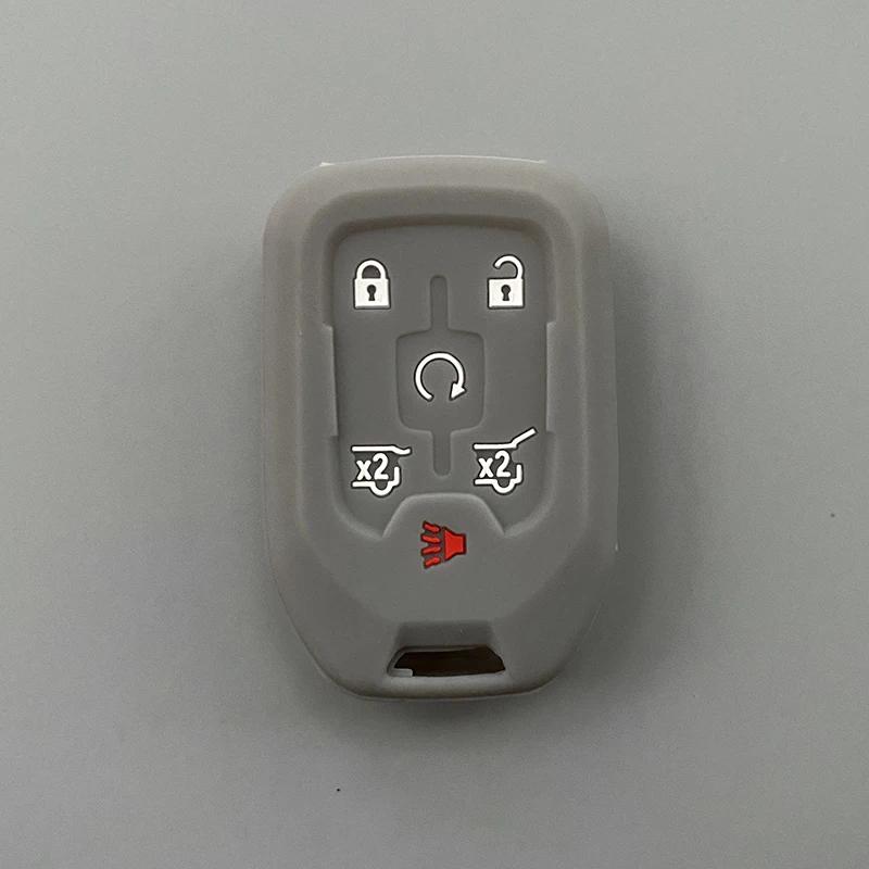 Силиконовый чехол для автомобильного ключа, брелок для Chevrolet Suburban Silverado GMC Terrain Yukon Tahoe Sierra Smart Auto Accessories Key Ring