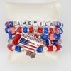 4th of July Bracelets USA Bead Bracelet American Flag Bracelets Patriotic Independence Day Bracelet