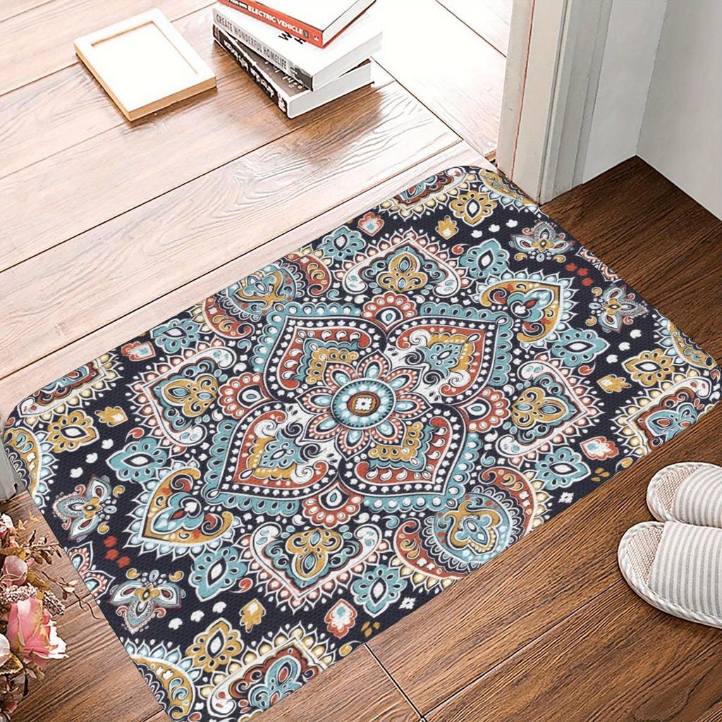 1 шт. Синий коврик для кухни с рисунком бантика, нескользящий коврик для двери, поп-дизайн, коврик для ванной, коврик для ванной, ковер для дома, для раковины, прачечной, декор