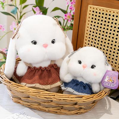 Милая плюшевая игрушка-зайчик, милая кукла-зайчик в платье, подарок для детей, мальчиков и девочек