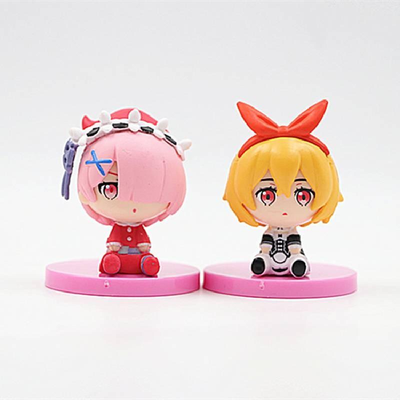 Delightful Chibi Rem And Ram Sitting Figures From Re Life In A Different World Anime Collection