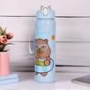 700ml Capybara Portable Drinking Bottle with Straw & Handle Kawaii Water Bottle Large Capacity for Boys Girls Daily Use