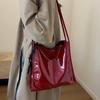 Сплошной цвет из лакированной кожи, женская модная сумка на плечо, женская простая роскошная сумка-кошелек, повседневные дорожные сумки для покупок