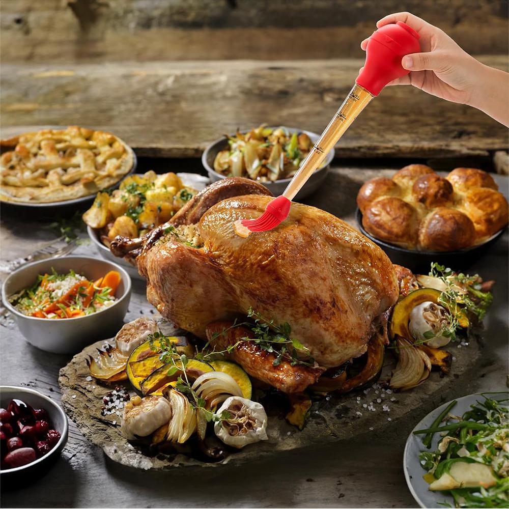 2 Sets Turkey Baster Food Grade Baster Syringe Set for Cooking & Basting