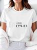 Funny Y2k Casual Style Unisexs Tshirt Hair Stylist Print Round Neck Loose Short Sleeve Everyday Wear Tops Tee Female Tshirt