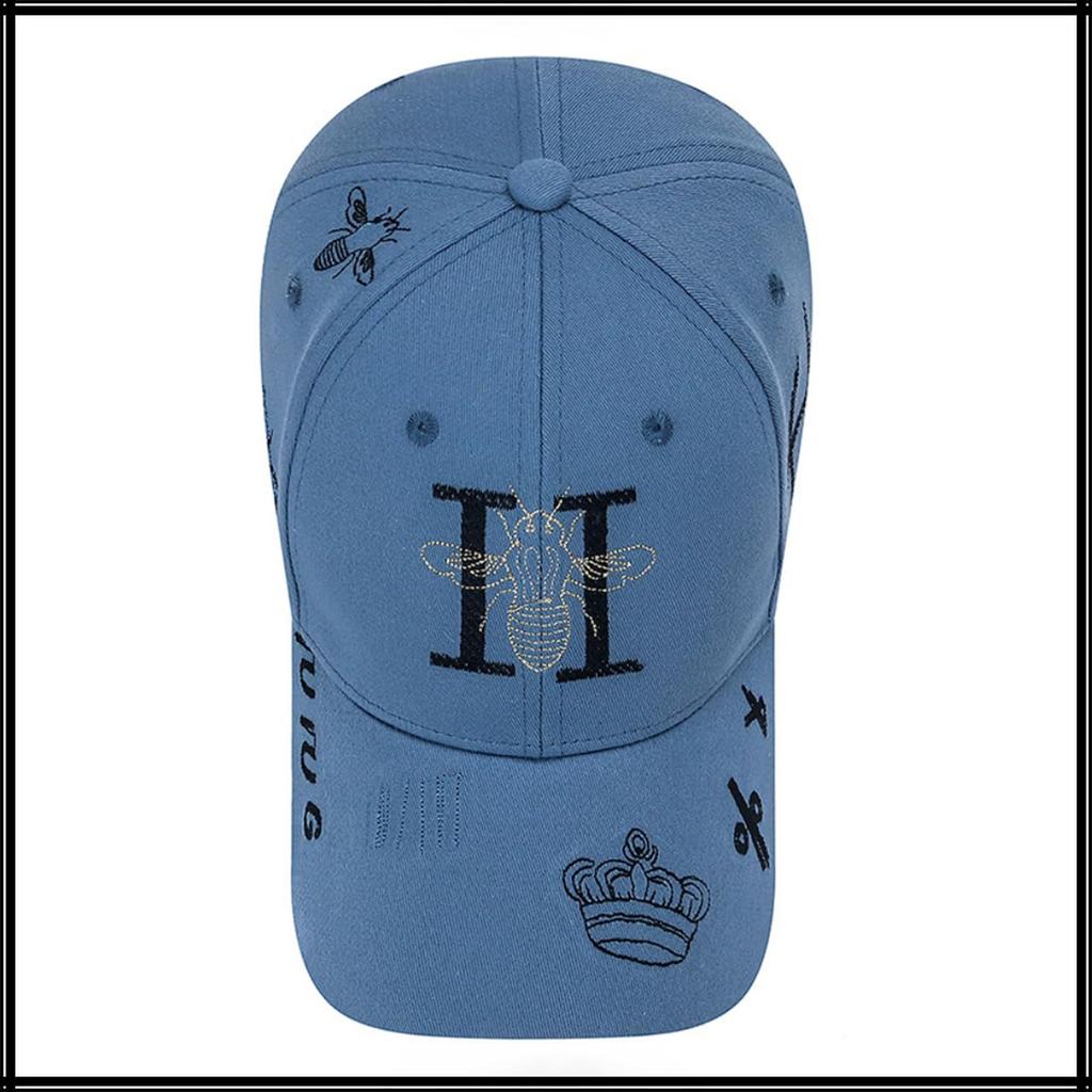 Baseball English CZ026 [White Fang] Hat, Cap, Logo, Letters, Brim, Cap, Stylish, Pop, Bee, Cool, Men's, Women's, (White)