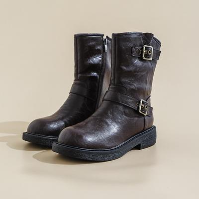 Ретро-сапоги из коровьей кожи в стиле вестерн на платформе для женщин, дизайнерская женская обувь с мягкой подошвой, модные нескользящие ботильоны для женщин