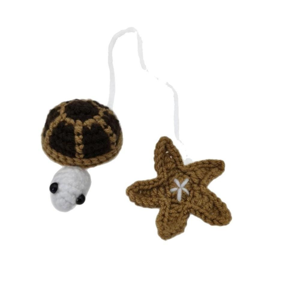 Multi-Purpose Crochet Turtle Handmade Curtain Tieback Creative Bag Hanging Charm Home Decoration