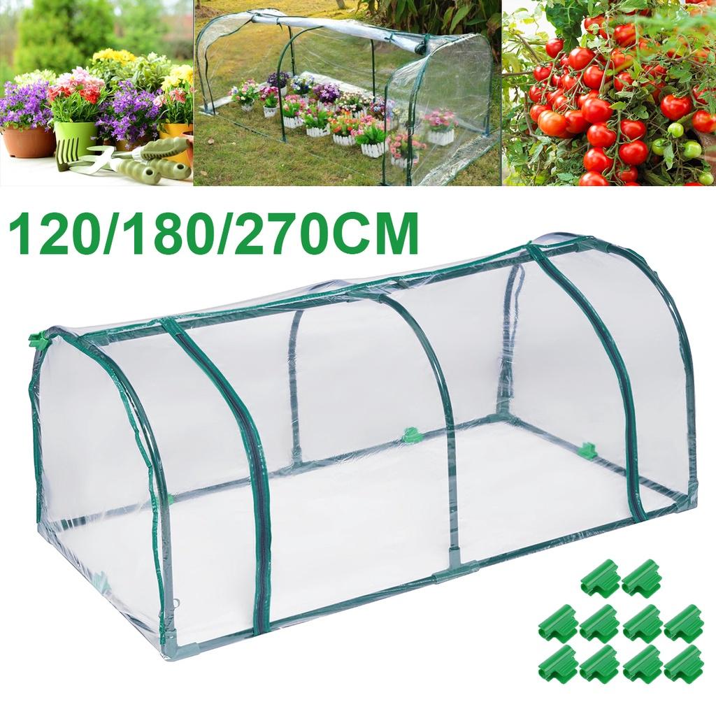 120/180/270 см теплица цветочный сад навес открытый дом навес полный завод садоводство зеленый с рамкой крышка туннель