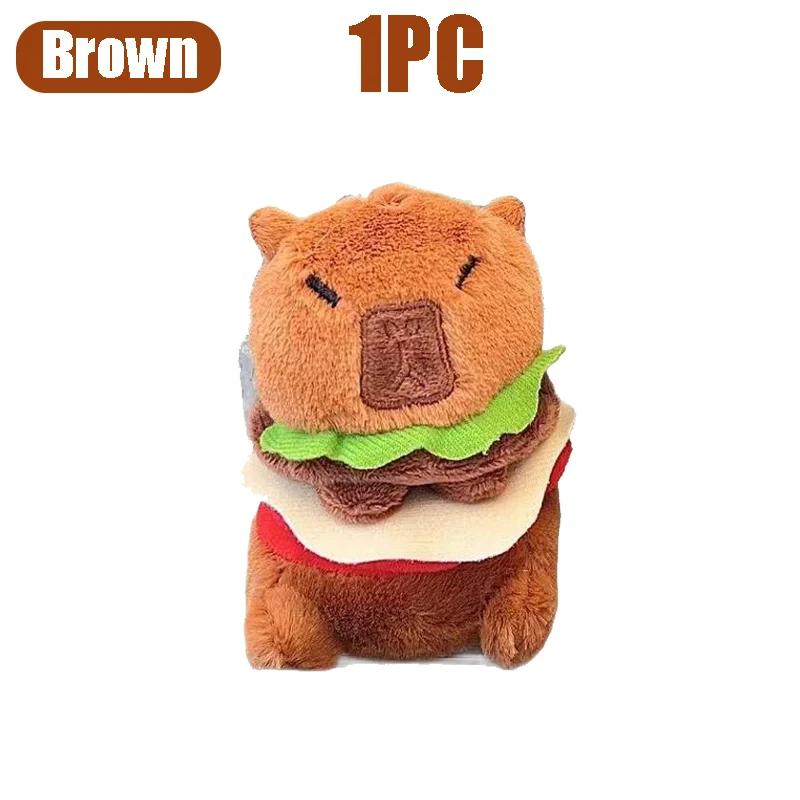 Capybara Hamburger Plush Stuffed Animal Cute Anime Fluffy Doll Soft Simulation Christmas Gift for Kids Girls