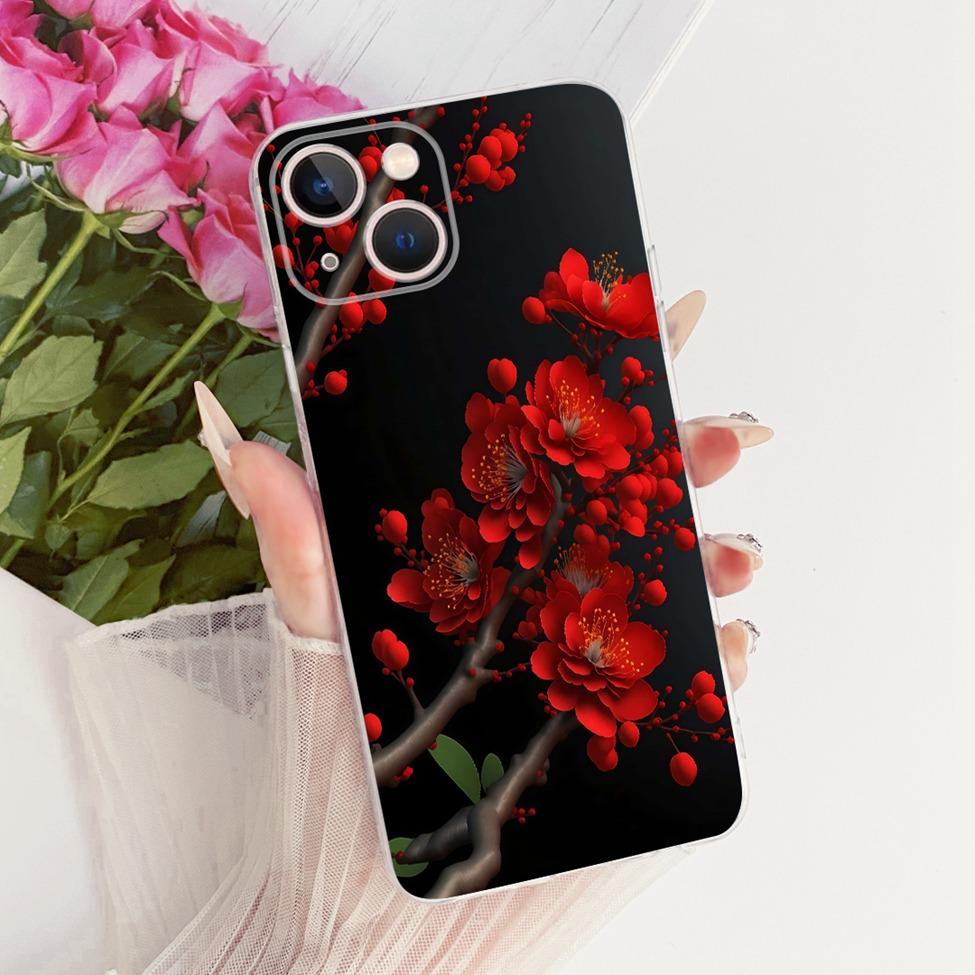 Transparent For iPhone 13 Case Cover Cute Cat Fashion Butterfly Funny Painted Casing A2633 A2482 A2631 A2634 A2635