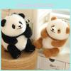 He Fubao Qizai Hua Panda Plush Toy Keychain Cartoon Stuffed Doll Bag Decoration