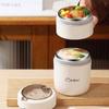 Stainless Steel Double Layers Lunch Box with Spoon Insulated Food Container  Camping