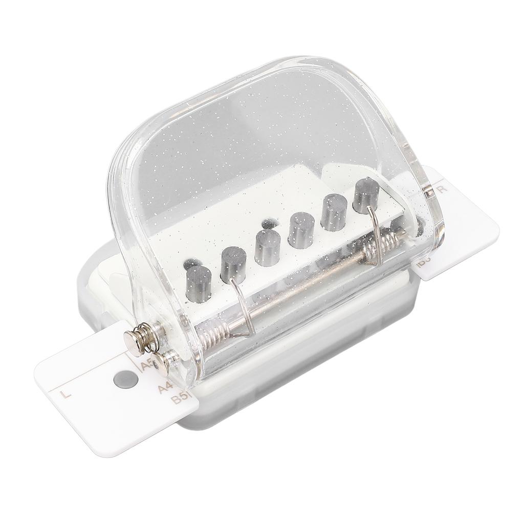 A4 B5 A5 Paper Puncher Transparent Handheld Loose Leaf Paper Hole Punch for School Office Transparent White