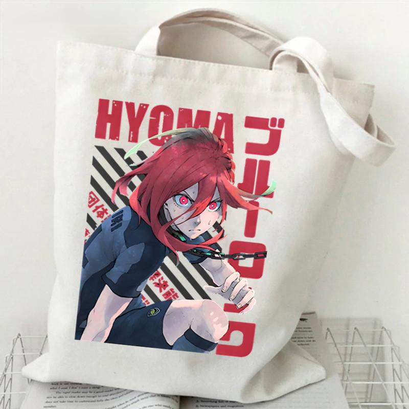 Сумки на плечо в стиле аниме для женщин, синяя сумка-тоут с принтом замка, многоразовые сумки для покупок, холщовые сумки