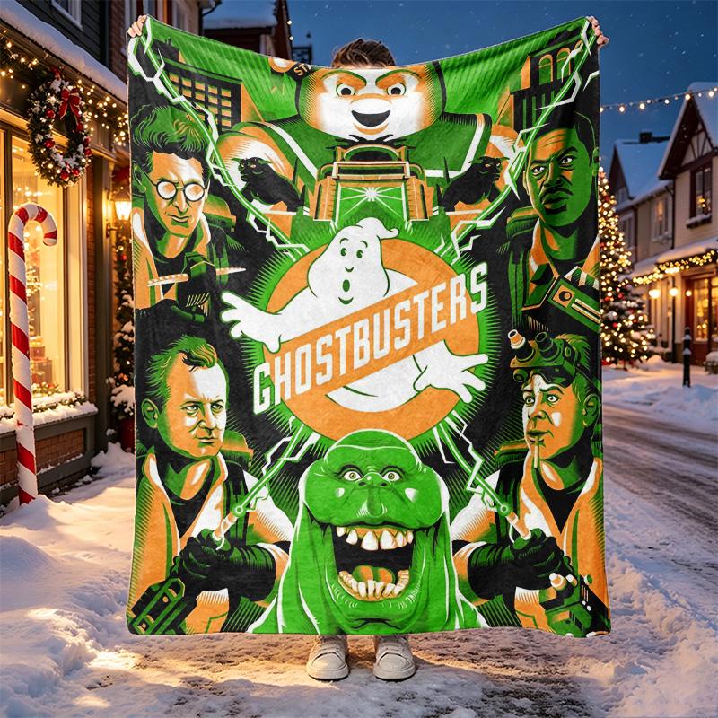 Ghostbusters Pattern Blanket for Home Decoration, Bed, Sofa, Car Travel, Camping, Suitable for All Seasons, Birthday Christmas Gift