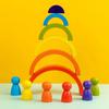 Деревянные строительные блоки Радужная арка Полукруг Цветные игрушки Миньоны для раннего развития Цветовое восприятие Souptoys