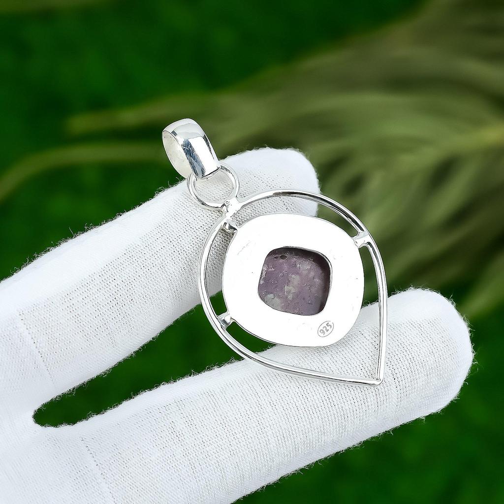 Натуральный тулит, кулон из драгоценного камня, ручная работа, стерлинговое серебро 925 пробы, индийские украшения