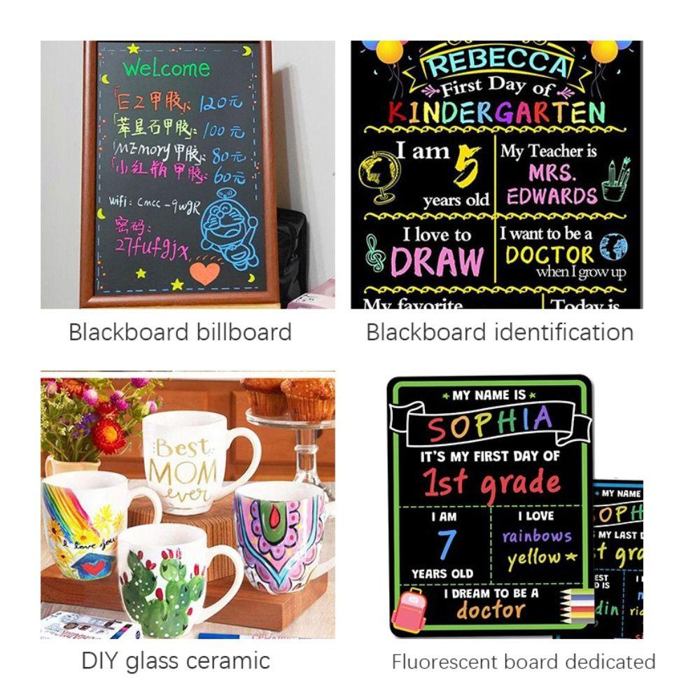 Multicolour Liquid Chalk Marker Erasable Fluorescent Pen Portable Kids Art Pen Ceramics