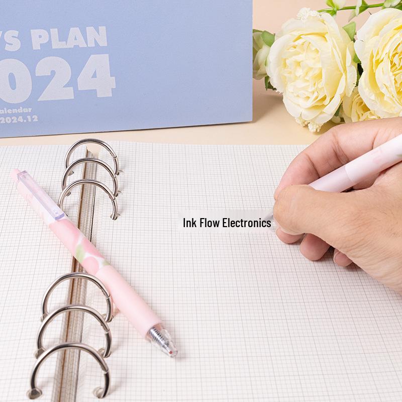 Розовая ручка-клик Tulip с быстросохнущими чернилами 0.5 - Стильная ручка для экзаменов и практики