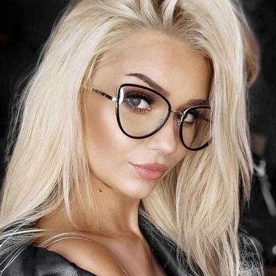 Женские очки, модные металлические очки с защитой от синего света, ежедневные поездки на работу, очки для уличной фотографии для студентов